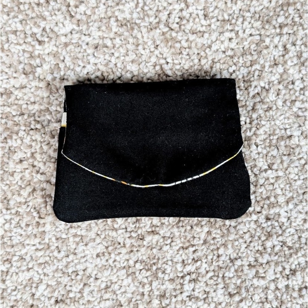 Handmade Pocket Wallet Credit‎ Card Holder Small Wallet Cute Black/Bees Print